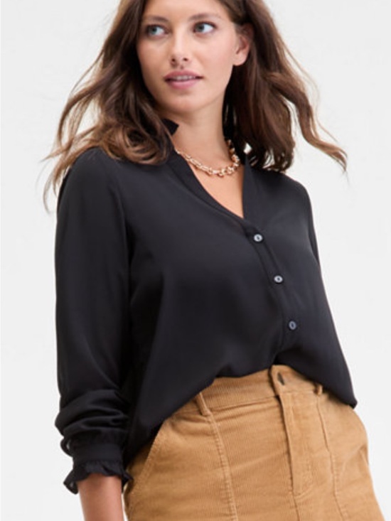 Macy's Tops - 🍉 On 34th Women's Ruffle-Trim Split-Neck Blouse, Macy's Exclusive